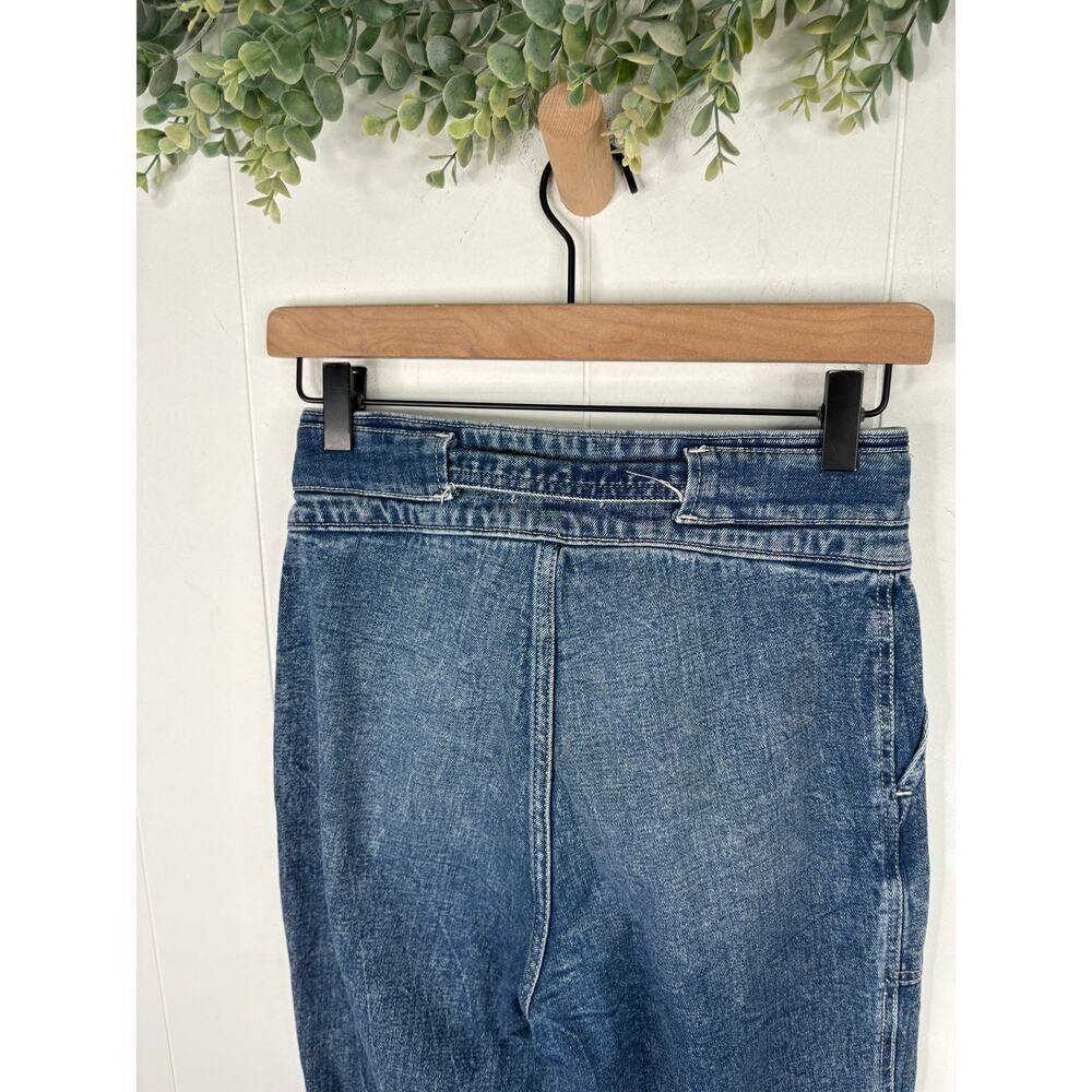 Abercrombie & Fitch High Rise Belted Straight Leg Jeans Size 2 Utility Paperbag - Picture 6 of 7